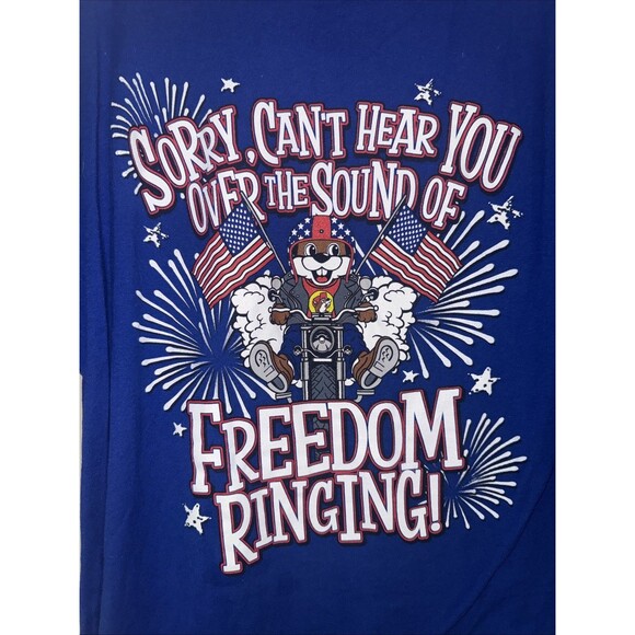 BUC-EE'S Other - Buc-ees Beaver 4Th Of July Blue Freedom Ringing Uncle Sam Shirt USA Mens Large L